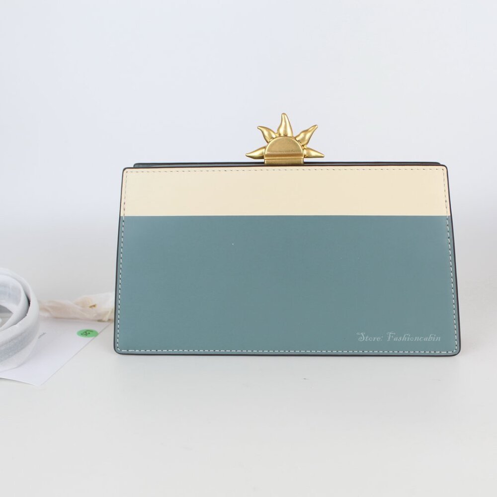 NWT TORY BURCH Fish-appliqué Frame Leather Bag, Everyday Office to Party/ Event - Picture 9 of 16